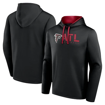 Men's Logo Athletic Black Atlanta Falcons Head Start Pullover Hoodie
