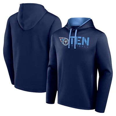 Men's Logo Athletic Navy Tennessee Titans Head Start Pullover Hoodie