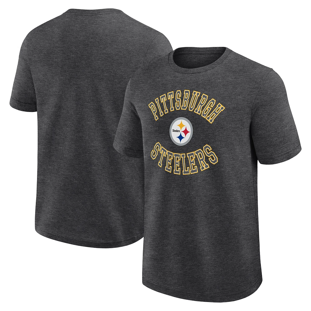 Men's Logo Athletic Heather Charcoal Pittsburgh Steelers Success T-Shirt
