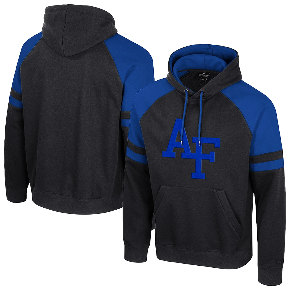 Men's Colosseum Gray Air Force Falcons Todd Raglan Pullover Hoodie