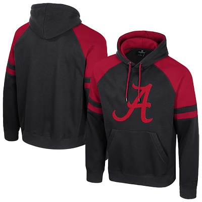 Men's Colosseum Black Alabama Crimson Tide Todd Raglan Pullover Hoodie