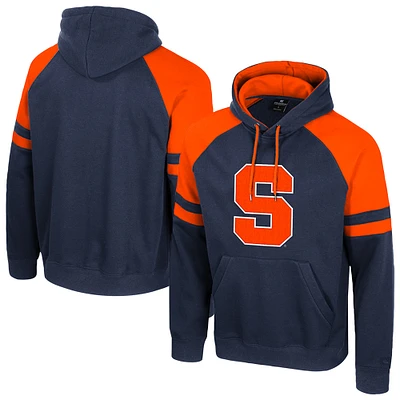 Men's Colosseum Navy Syracuse Orange Todd Raglan Pullover Hoodie