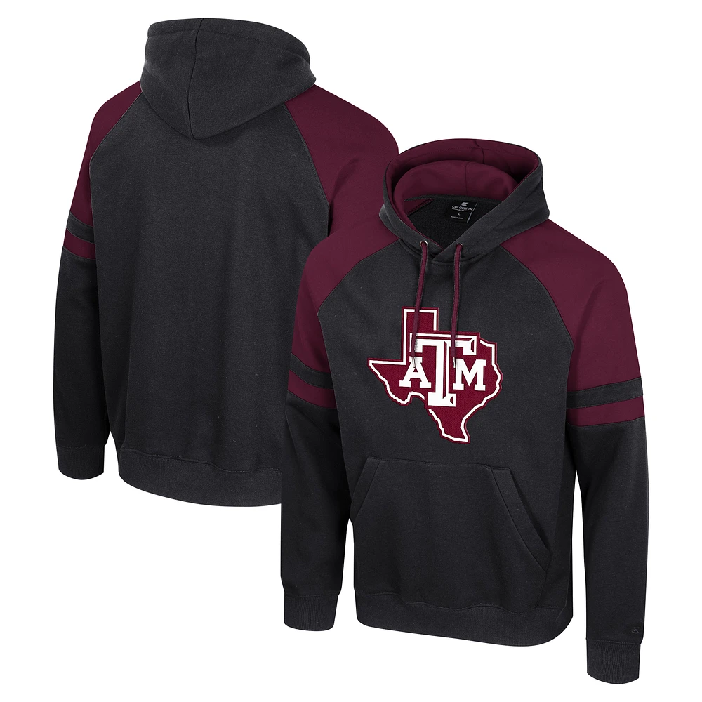 Men's Colosseum White Texas A&M Aggies Todd Raglan Pullover Hoodie