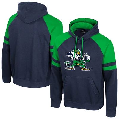 Men's Colosseum Navy Notre Dame Fighting Irish Todd Raglan Pullover Hoodie