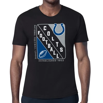 Men's Starter Black Indianapolis Colts Shield Logo T-Shirt