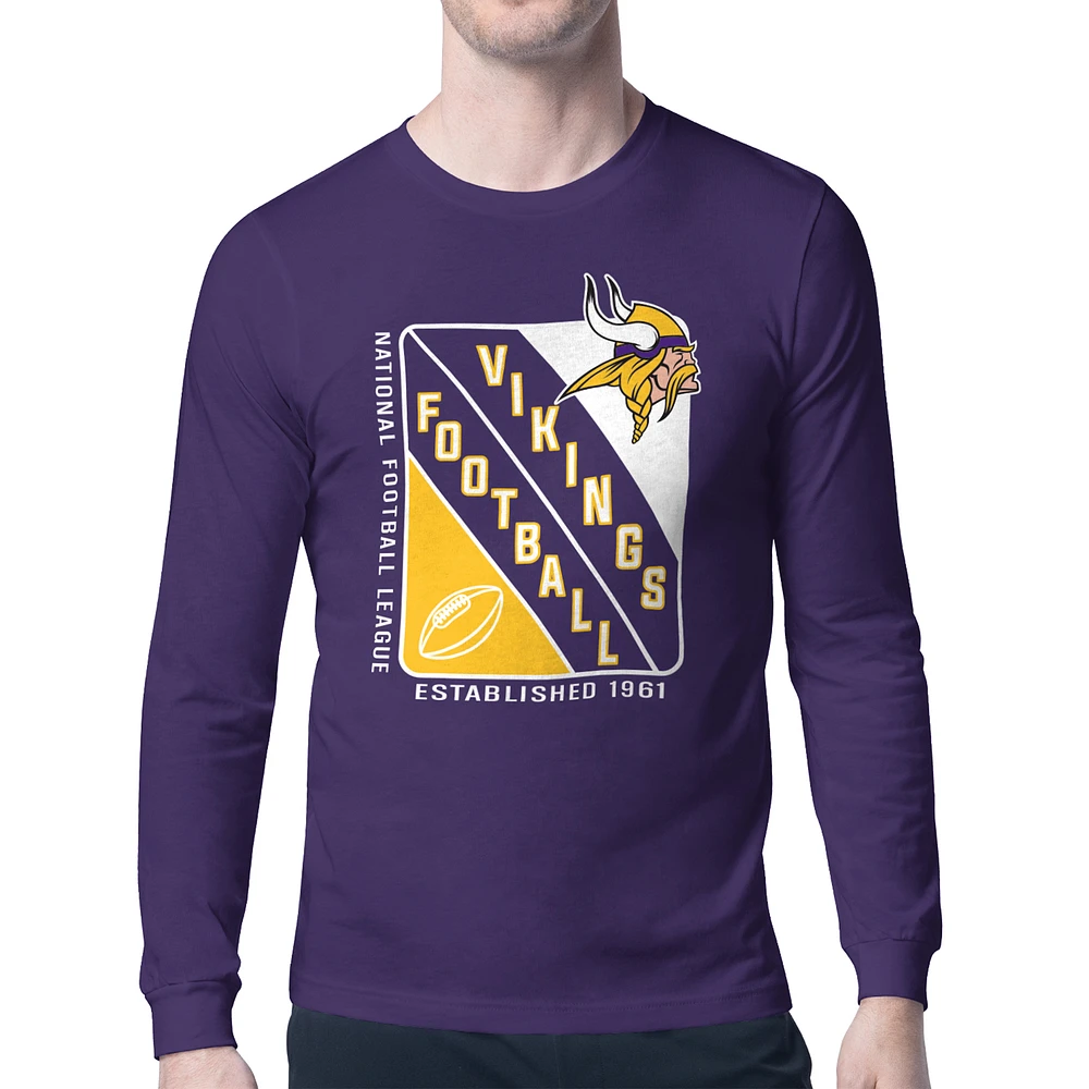 Men's Starter Minnesota Vikings Shield Logo Long Sleeve T-Shirt