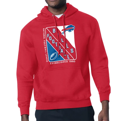 Men's Starter Red Buffalo Bills Shield Logo Pullover Hoodie