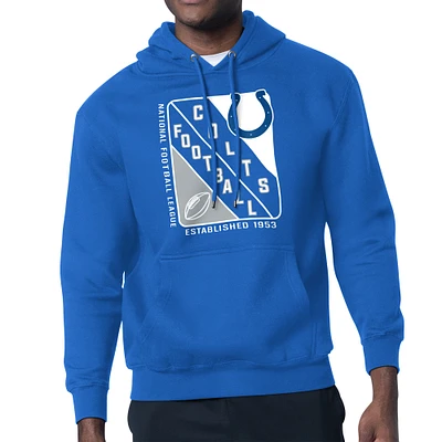Men's Starter Royal Indianapolis Colts Shield Logo Pullover Hoodie