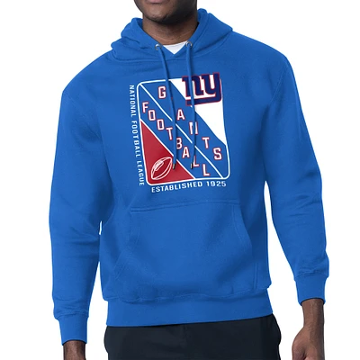 Men's Starter Royal New York Giants Shield Logo Pullover Hoodie