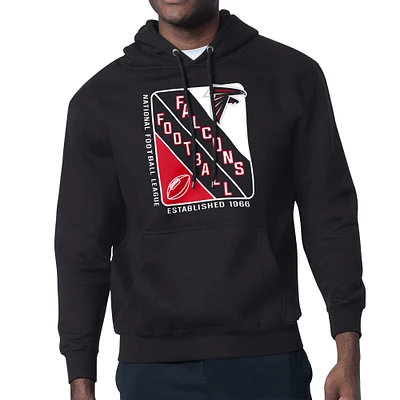 Men's Starter Black Atlanta Falcons Shield Logo Pullover Hoodie