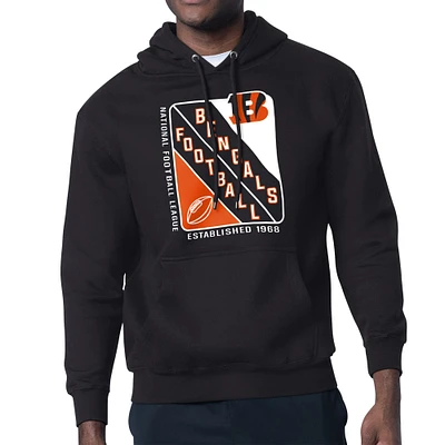 Men's Starter Black Cincinnati Bengals Shield Logo Pullover Hoodie