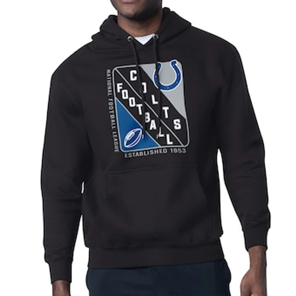 Men's Starter Black Indianapolis Colts Shield Logo Pullover Hoodie