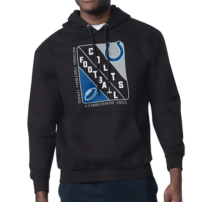 Men's Starter Black Indianapolis Colts Shield Logo Pullover Hoodie
