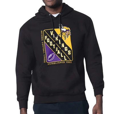 Men's Starter Black Minnesota Vikings Shield Logo Pullover Hoodie