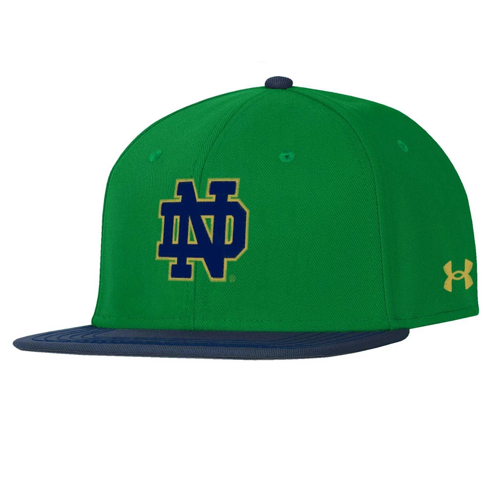 Men's Under Armour Green Notre Dame Fighting Irish Baseball Fitted Hat