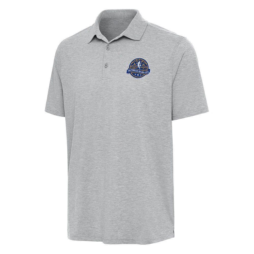 Men's Antigua Heather Gray 2025 NBA All-Star Game Par 3 Polo