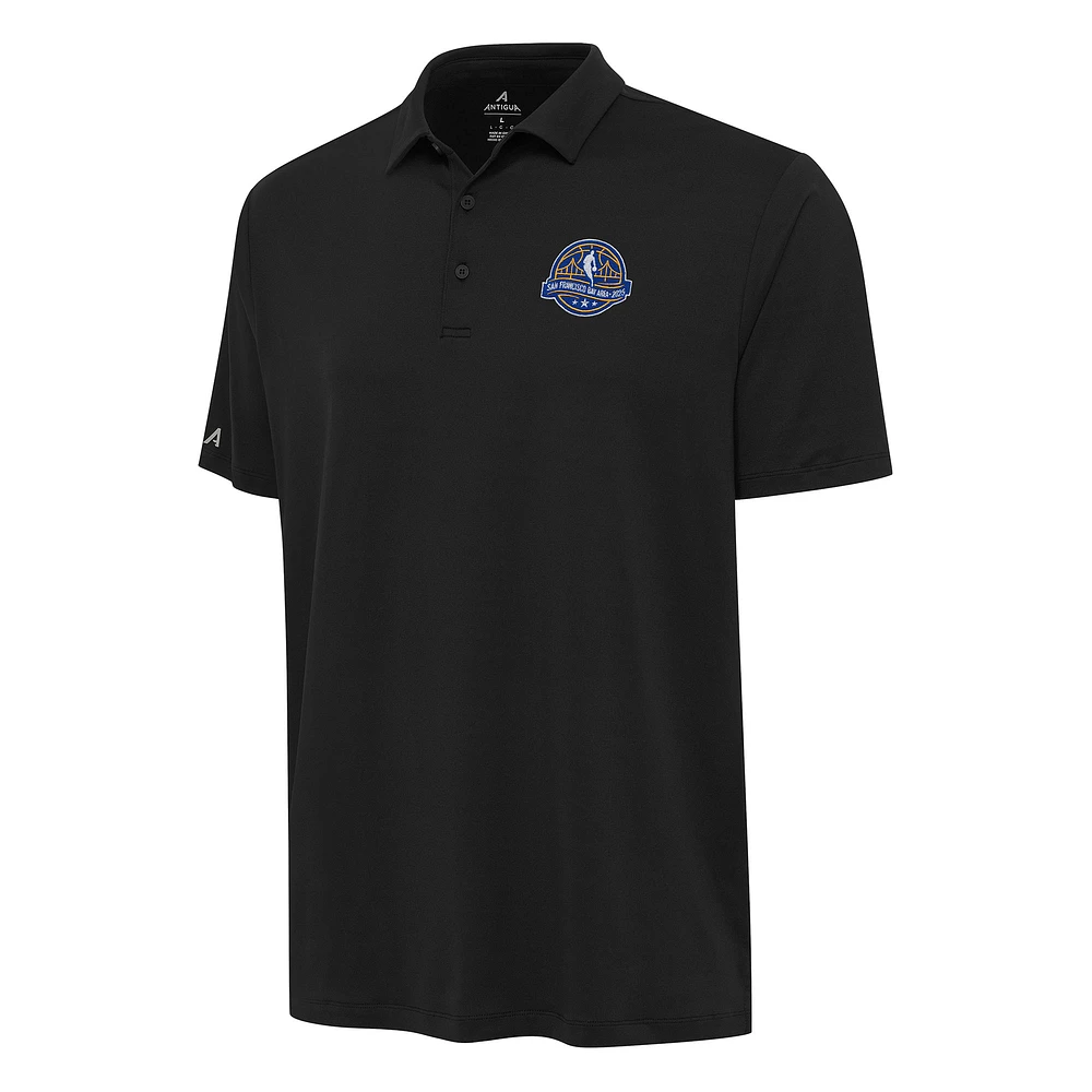 Men's Antigua Black 2025 NBA All-Star Game Reprocess Polo