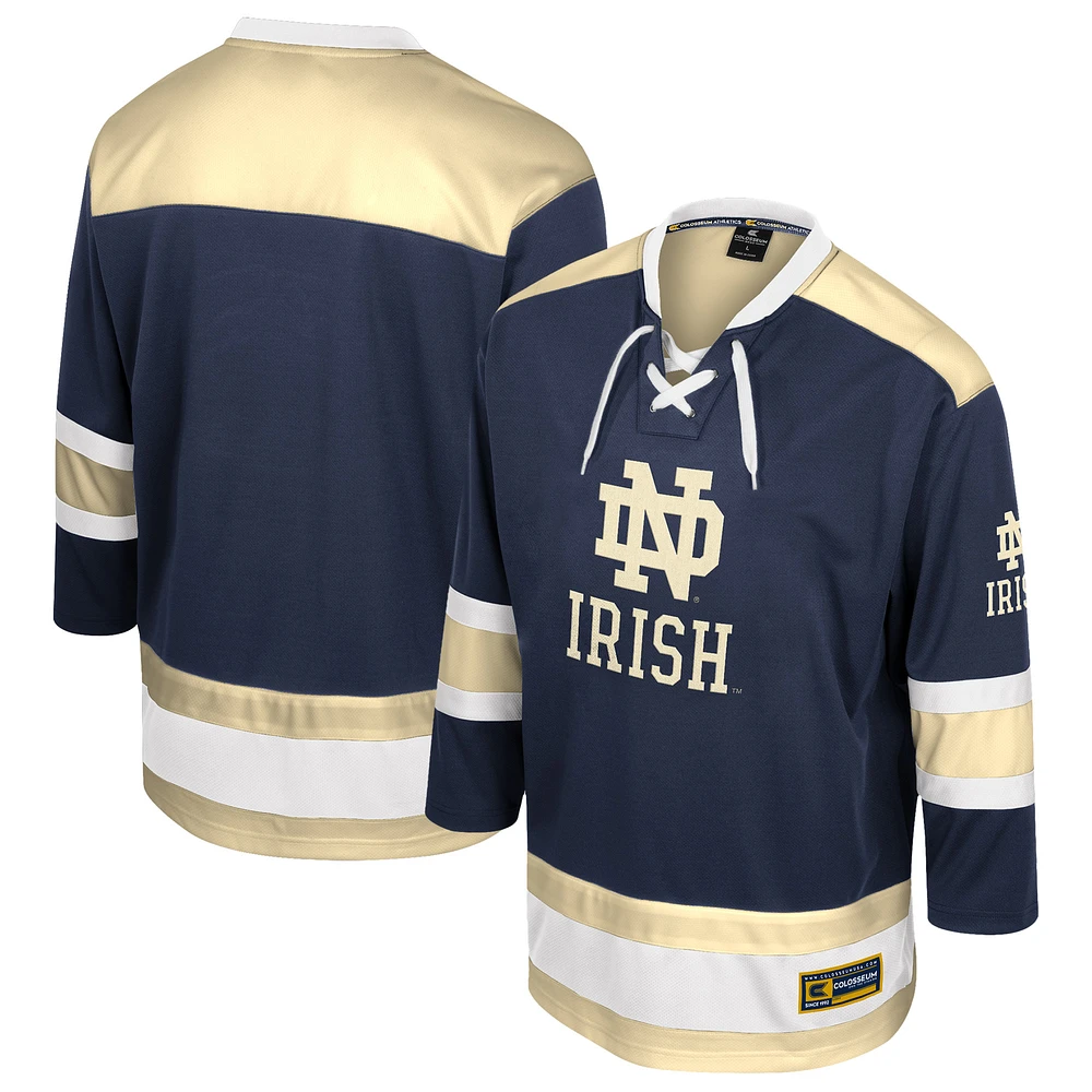 Men's Colosseum Navy Notre Dame Fighting Irish Athletic Machine Fashion Hockey Jersey