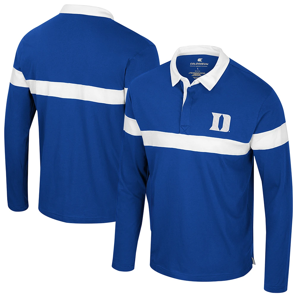 Men's Colosseum Royal Duke Blue Devils Too Cool For School Long Sleeve Polo
