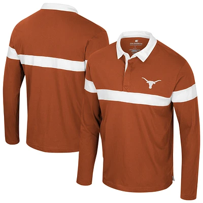 Men's Colosseum Texas Orange Texas Longhorns Too Cool For School Long Sleeve Polo