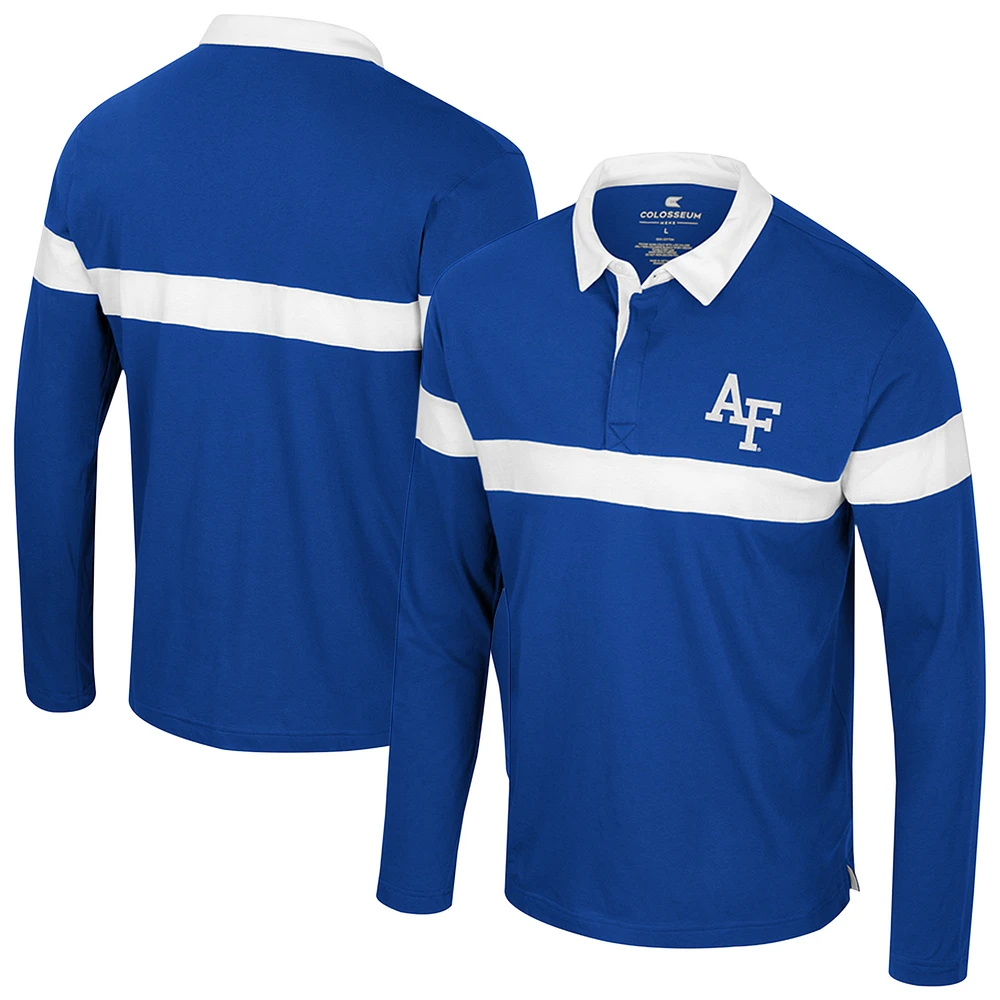 Men's Colosseum Royal Air Force Falcons Too Cool For School Long Sleeve Polo