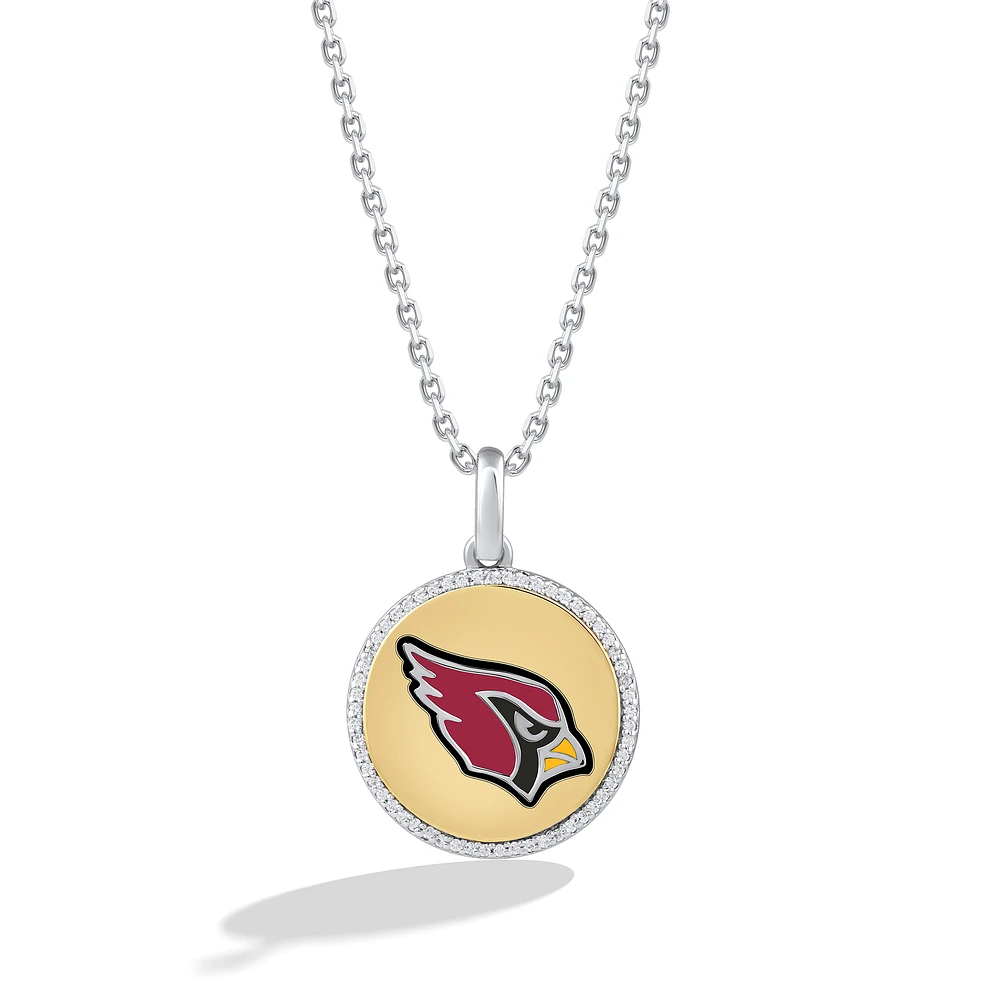 True Fan Arizona Cardinals 1/10 CT. T.W. Diamond Enamel Disc Necklace