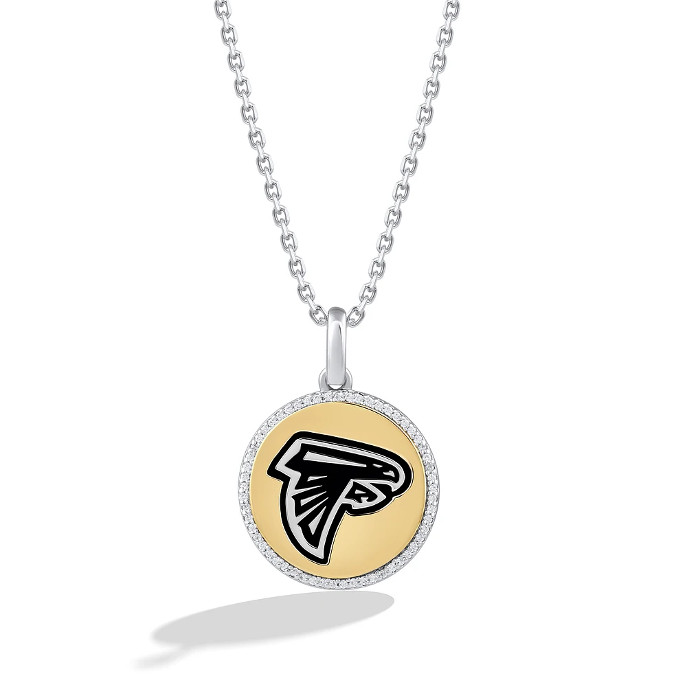True Fan Atlanta Falcons 1/10 CT. T.W. Diamond Enamel Disc Necklace