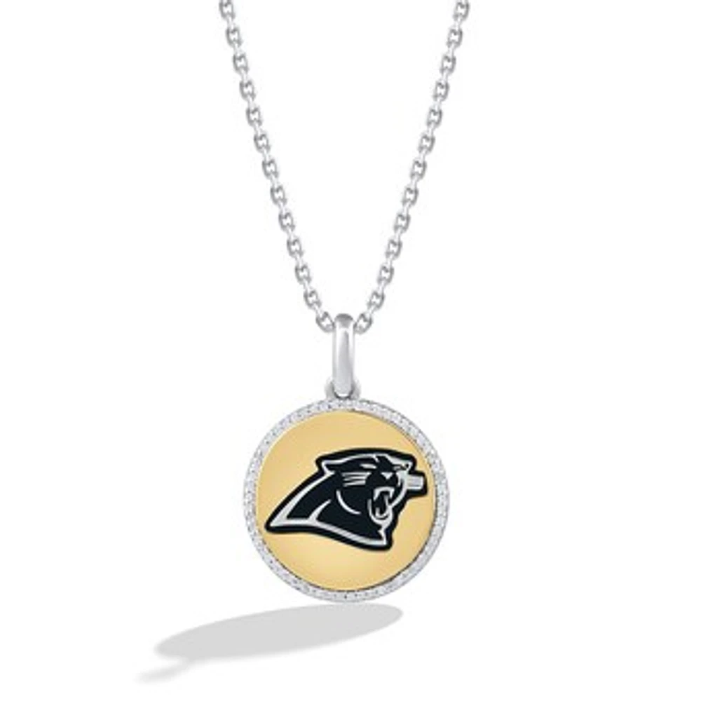 True Fan Carolina Panthers 1/10 CT. T.W. Diamond Enamel Disc Necklace
