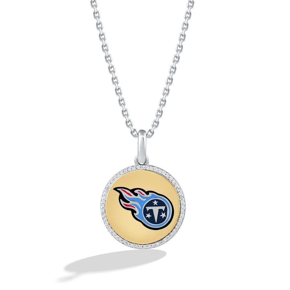 True Fan Tennessee Titans 1/10 CT. T.W. Diamond Enamel Disc Necklace