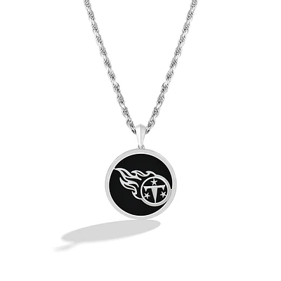 True Fan Tennessee Titans 1/15 CT. T.W. Diamond & Oval Black Onyx Necklace