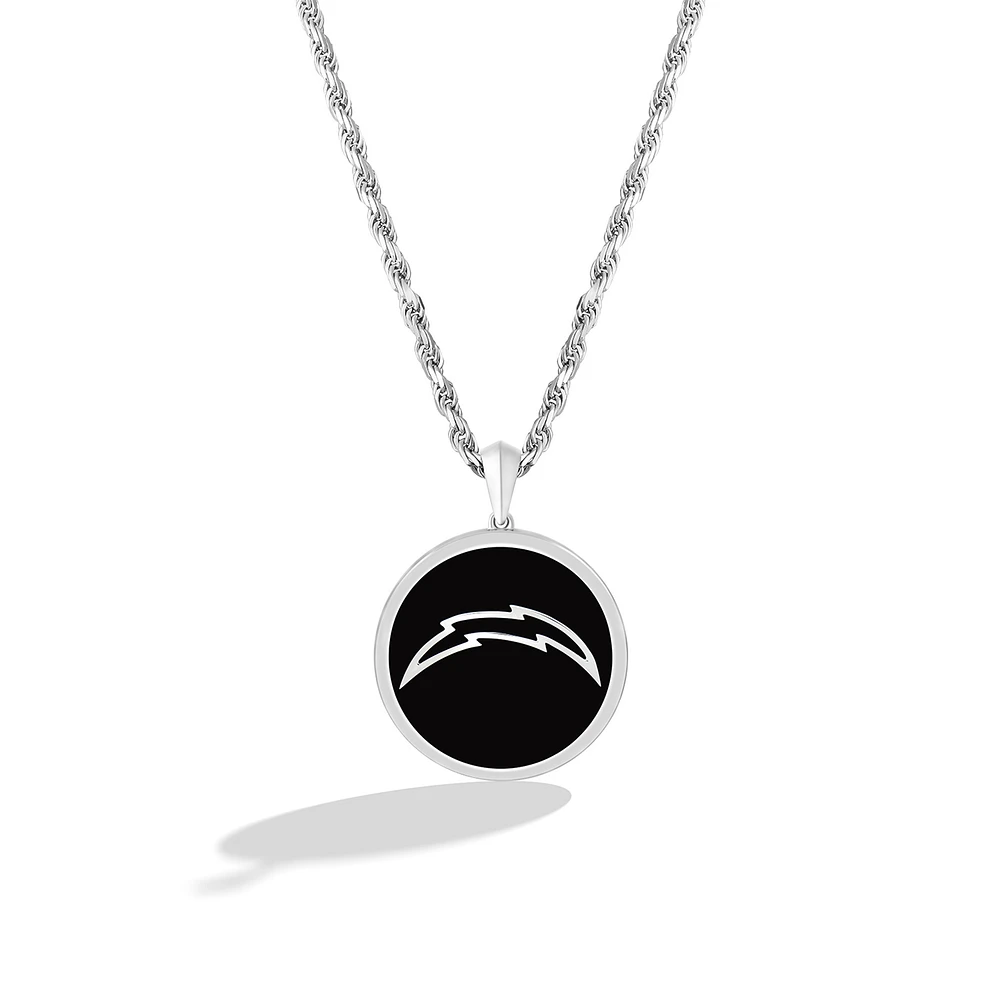 True Fan Los Angeles Chargers 1/15 CT. T.W. Diamond & Oval Black Onyx Necklace
