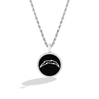 True Fan Los Angeles Chargers 1/15 CT. T.W. Diamond & Oval Black Onyx Necklace