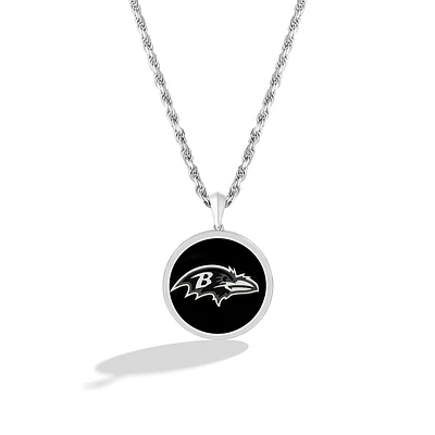 True Fan Baltimore Ravens 1/15 CT. T.W. Diamond & Oval Black Onyx Necklace