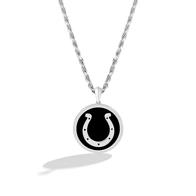 True Fan Indianapolis Colts 1/15 CT. T.W. Diamond & Oval Black Onyx Necklace