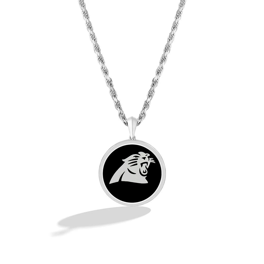 True Fan Carolina Panthers 1/15 CT. T.W. Diamond & Oval Black Onyx Necklace