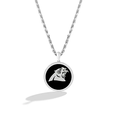 True Fan Carolina Panthers 1/15 CT. T.W. Diamond & Oval Black Onyx Necklace