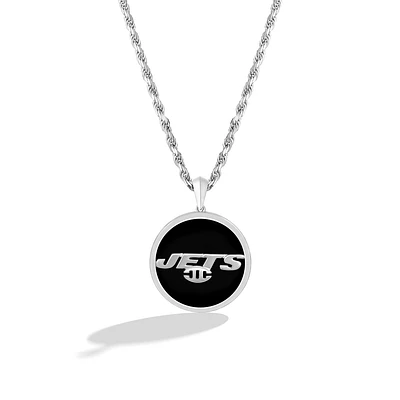 True Fan New York Jets 1/15 CT. T.W. Diamond & Oval Black Onyx Necklace