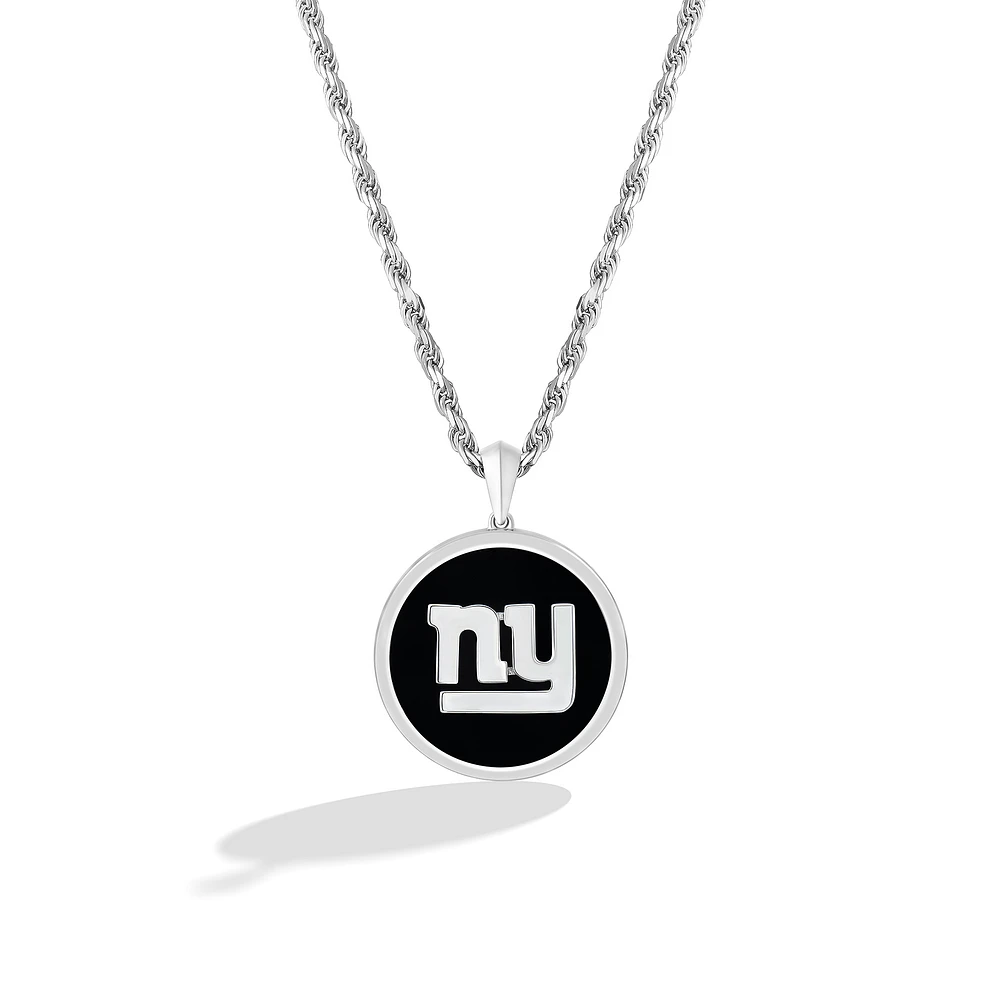 True Fan New York Giants 1/15 CT. T.W. Diamond & Oval Black Onyx Necklace