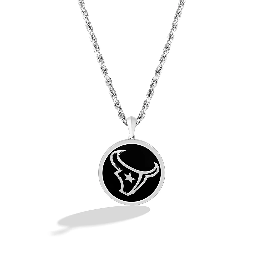 True Fan Houston Texans 1/15 CT. T.W. Diamond & Oval Black Onyx Necklace