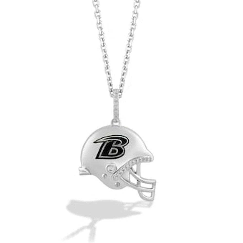 True Fan Silver Baltimore Ravens Helmet Pendant Necklace