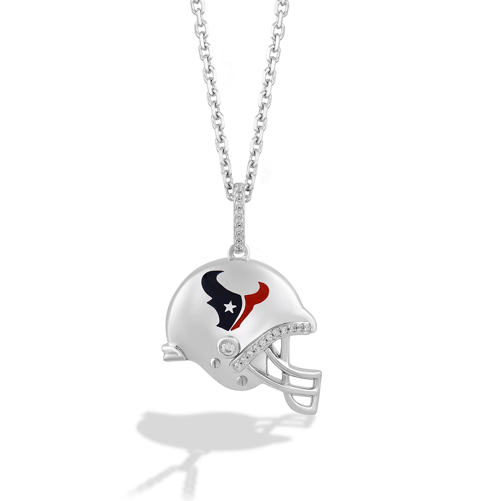 True Fan Silver Houston Texans Helmet Pendant Necklace
