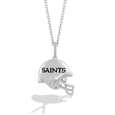 True Fan Silver New Orleans Saints Helmet Pendant Necklace
