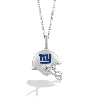 True Fan Silver New York Giants Helmet Pendant Necklace