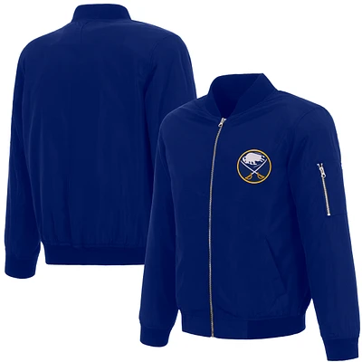 Men's JH Design Royal Buffalo Sabres Nylon Bomber Full-Zip Jacket