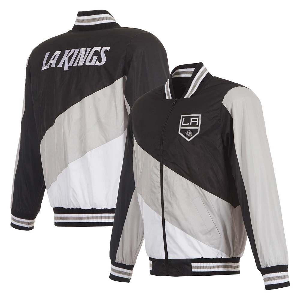 Men's JH Design Black Los Angeles Kings Nylon Bomber Full-Zip Jacket