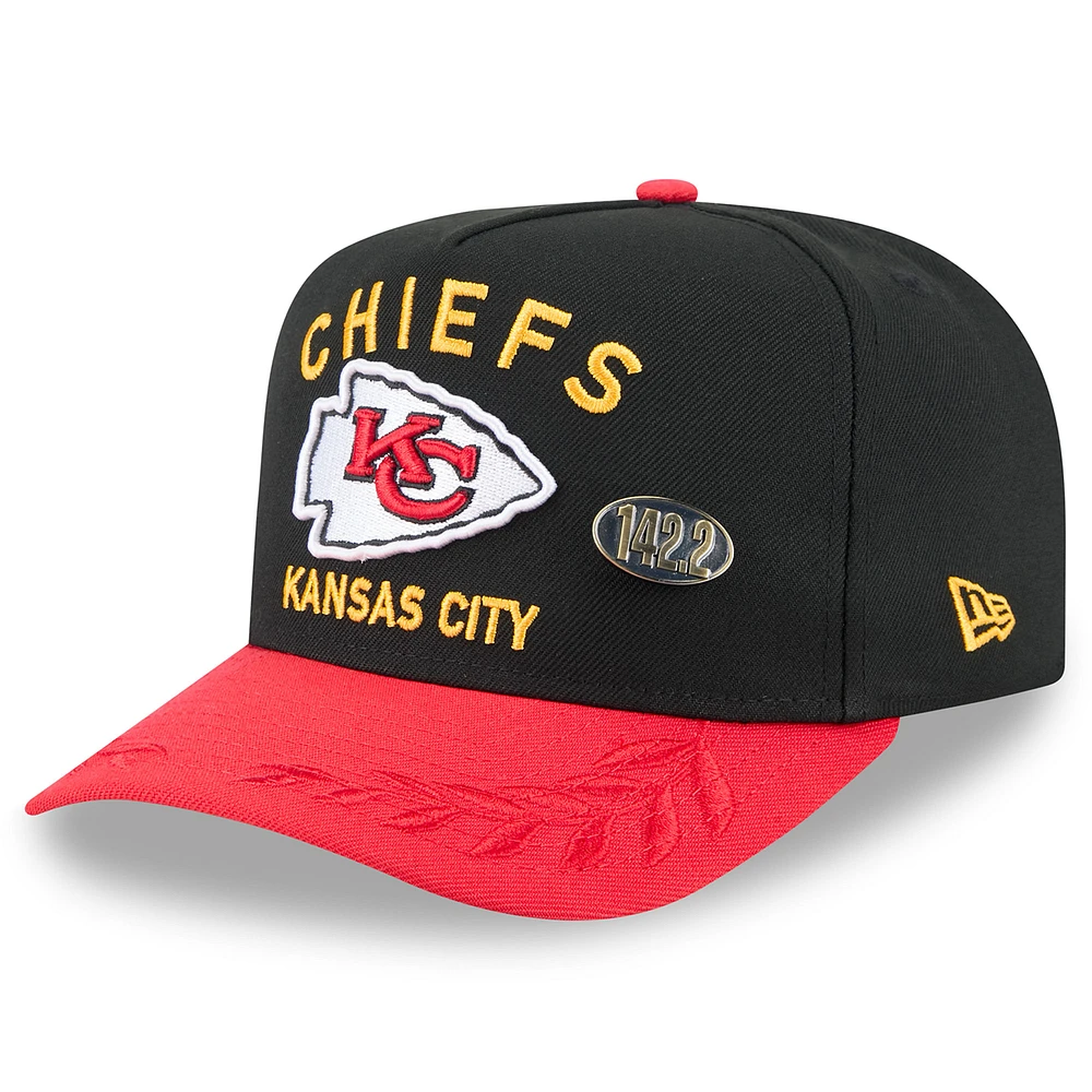 Men's New Era Black/Red Kansas City Chiefs 2025 NFL Draft On Stage A-Frame 59FIFTY Fitted Hat
