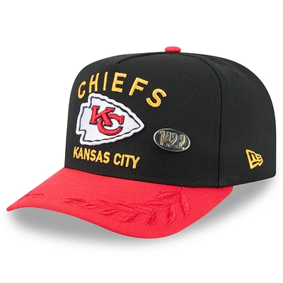 Men's New Era Black/Red Kansas City Chiefs 2025 NFL Draft On Stage A-Frame 59FIFTY Fitted Hat