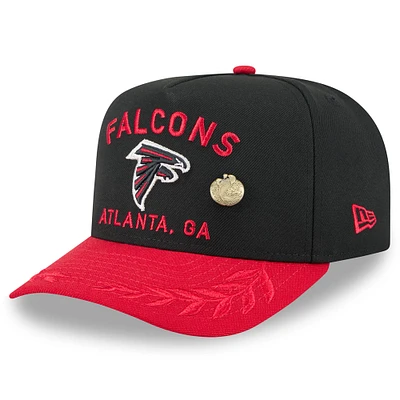 Men's New Era Black/Red Atlanta Falcons 2025 NFL Draft On Stage A-Frame 59FIFTY Fitted Hat