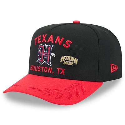 Men's New Era Black/Red Houston Texans 2025 NFL Draft On Stage A-Frame 59FIFTY Fitted Hat
