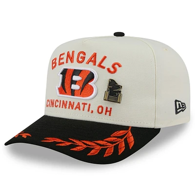 Men's New Era Cream/Black Cincinnati Bengals 2025 NFL Draft A-Frame 59FIFTY Fitted Hat